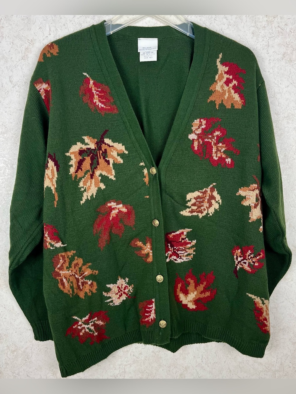 Vintage Blair Boutique Fall Leaves Cardigan M Cottagecore Boho Academia USA